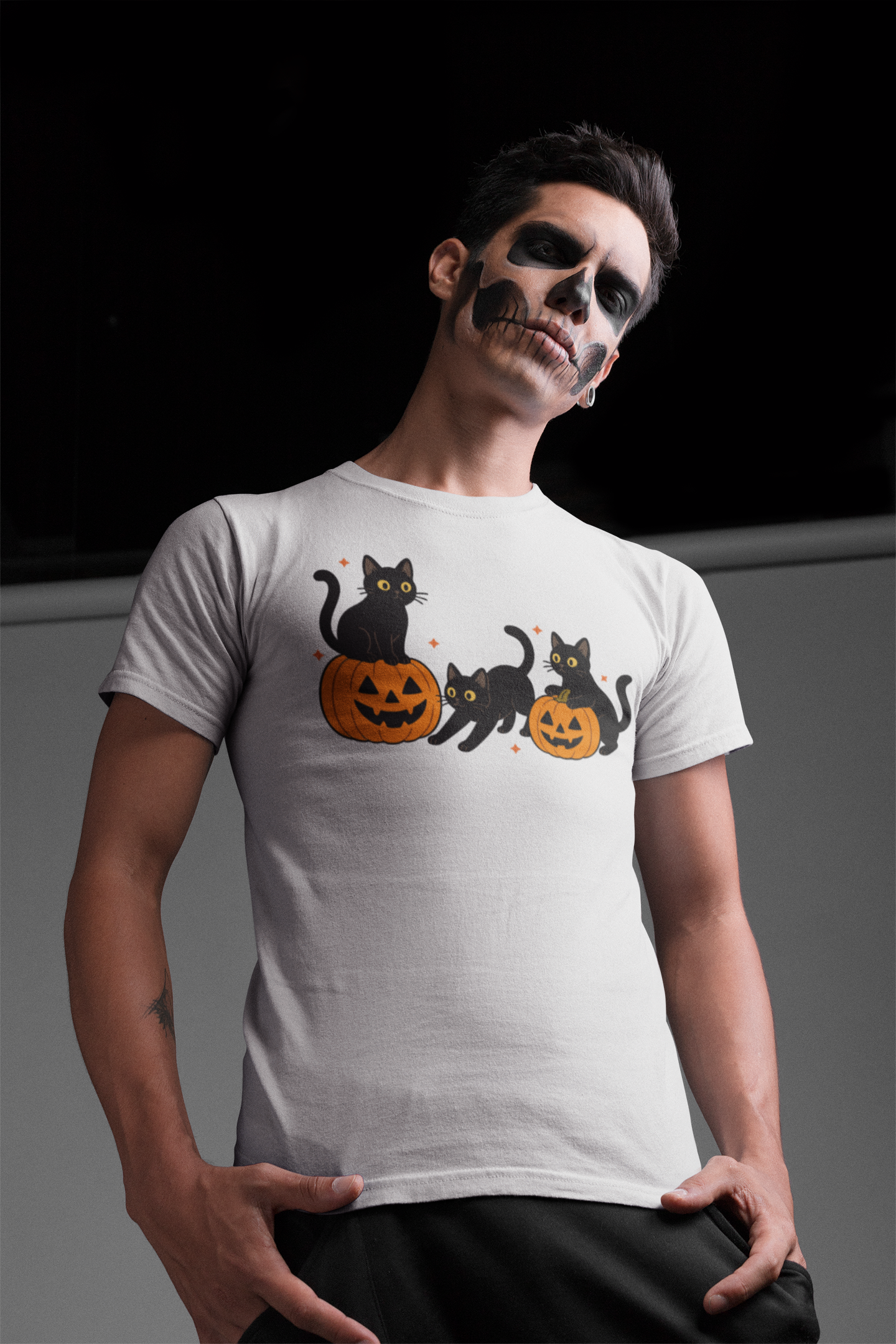 Halloween Pumpkin Cats T-shirt