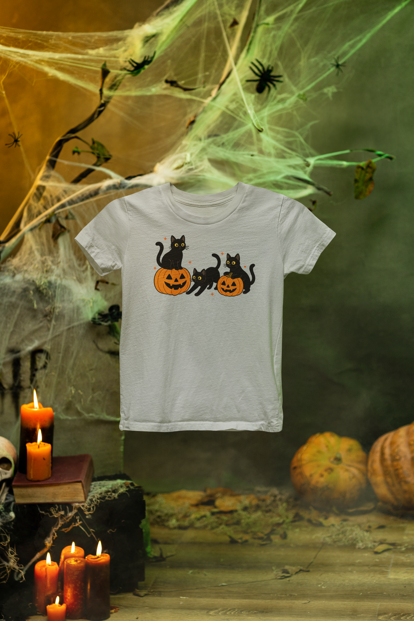 Halloween Pumpkin Cats T-shirt