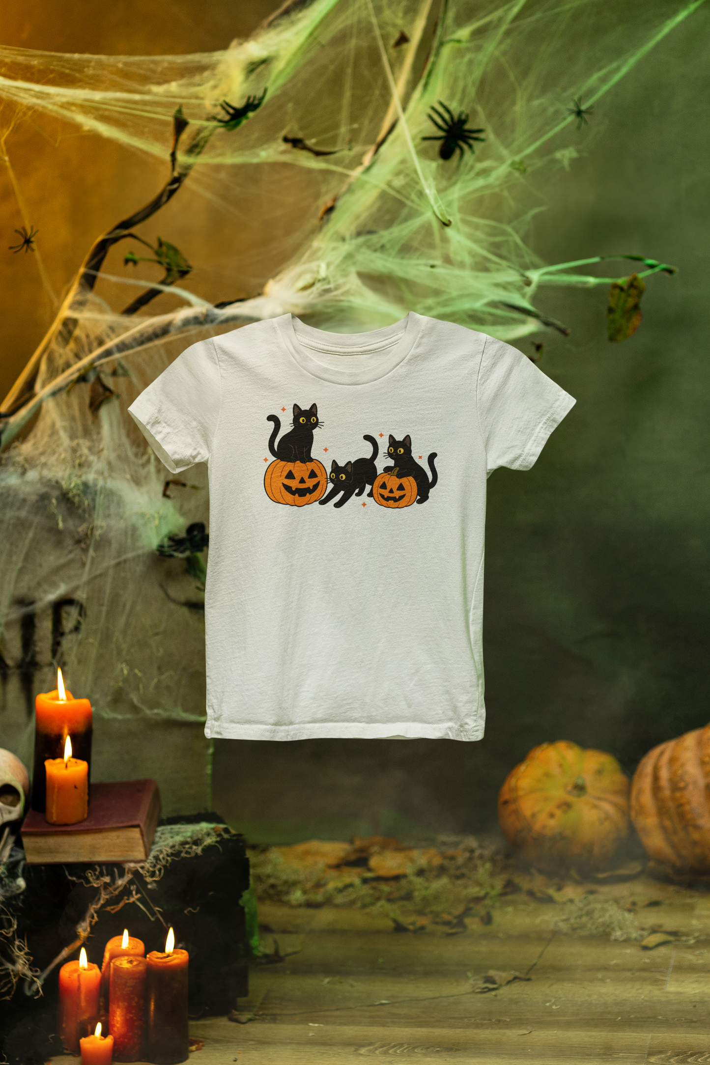 Halloween Pumpkin Cats T-shirt