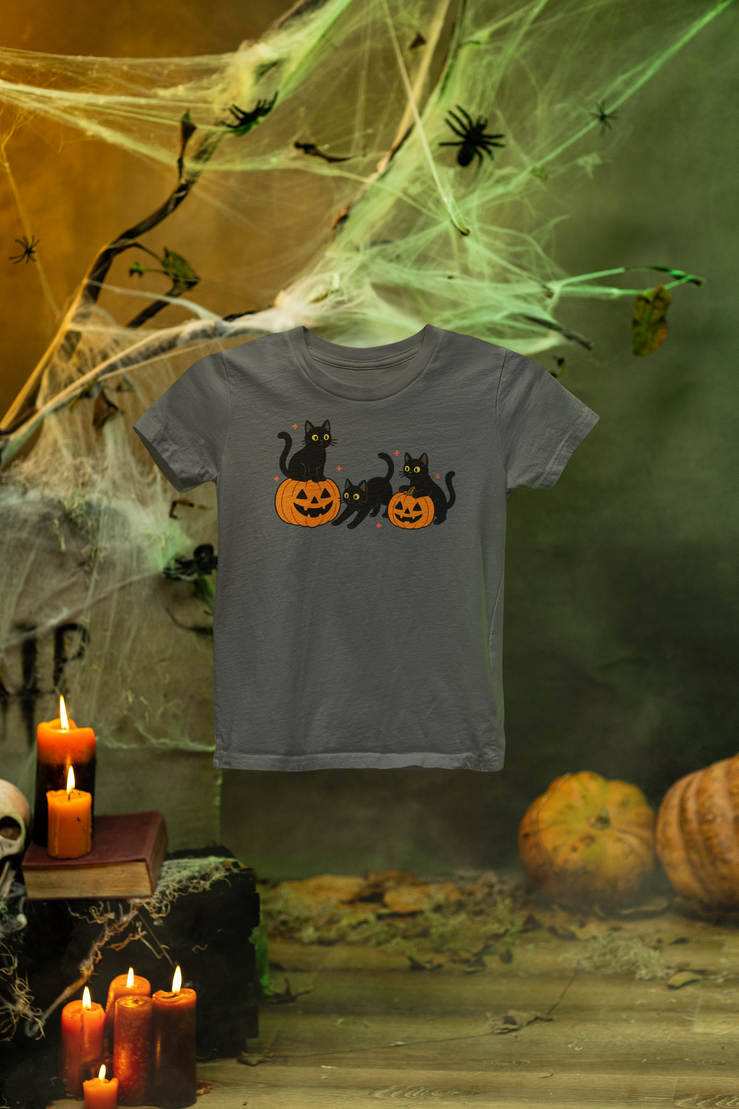 Halloween Pumpkin Cats T-shirt