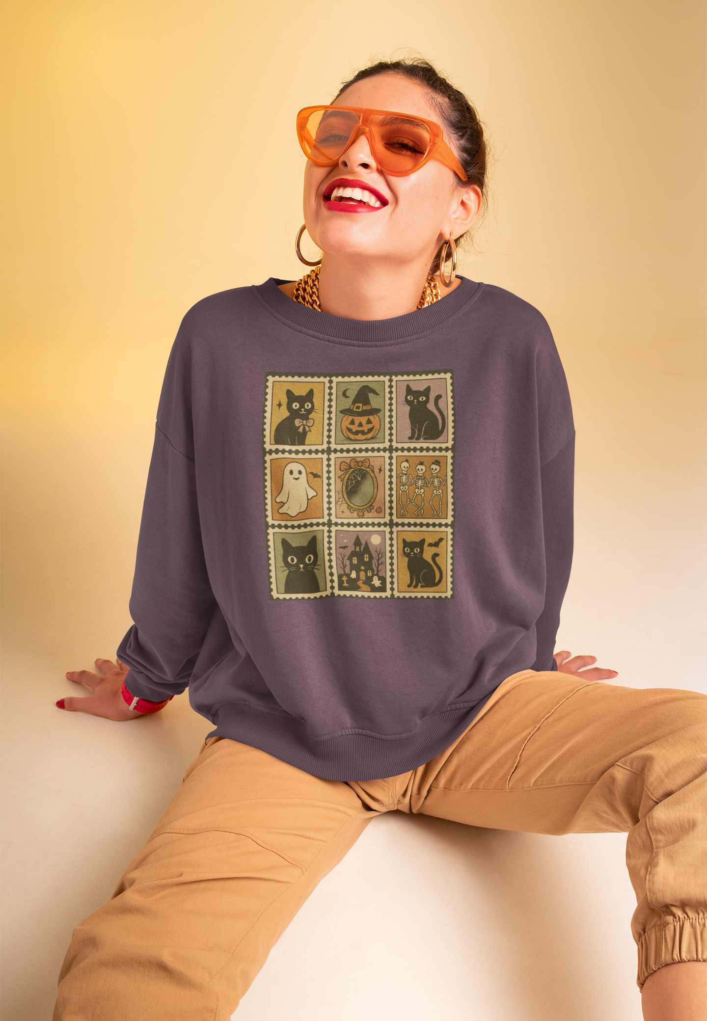 Cute Halloween Cat Sweatshirt