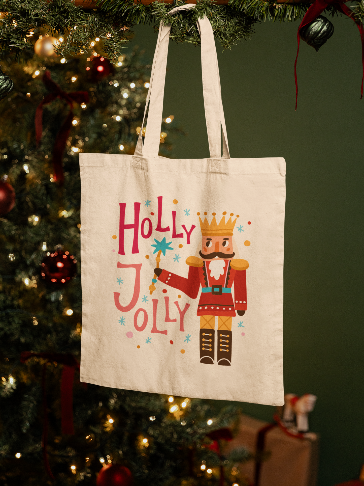 Holly Jolly Tote Bag — Christmas Holiday